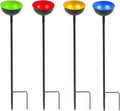 HLMOptimo 2 Packs/4 Packs Bee Watering Stations, Bee Cups for Garden, Bee Butterfly Water Station Bee Waterer, Metal Garden Stakes for Outdoor Garden Courtyard Decor (Yellow Blue Red and Green)