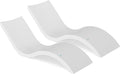 Ledge Lounger - Signature Chaise - Inside Pool & Sun Shelf Lounge Chair - Designed for Shallow Shelves Up to 9” - Compatible with All Pool Types - Poolside & Sun Deck Tanning - Set of 2 - White