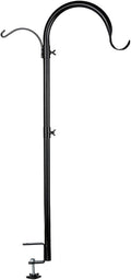 WOSIBO Three Span Deck Hook, 37 Inches Deck Bird Feeder Pole, Hanging Baskets Porch Multi-Hook for Deck Kit with Three Branches for Plant Hangers, Lanterns, Wind Chimes and More