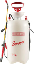 CLICIC 2.9 Gallon (11L) Lawn and Garden Portable Sprayer Pump Pressure Sprayer with Pressure Relief Valve and Adjustable Shoulder Strap for Lawns and Gardens or Cleaning Decks and Cars