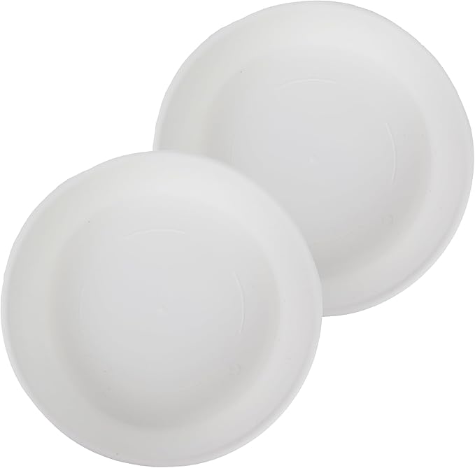 The HC Companies Flower Pot Saucers - Plastic Plant Saucer for Outdoors & Indoors - Traditional Design Plant Pot Trays for Water Drainage - Durable & Stylish Round Plant Tray (17.5-inch White)