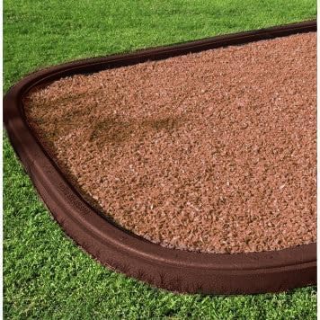 Playsafer Rubber Playground Border Edging Kit, 6' Flexible Heavy Duty Rubber Interlocking Playground Timber, No Dig Easy to Install (Neutral Brown, 8 Pack)