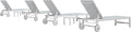 PURPLE LEAF Outdoor Chaise Lounge Set of 4 White Aluminum Lounge Chair Outdoor with Wheels Five-Position Adjustable Patio Lounge Chair for Pool Deck Yard, Bluish-Gray