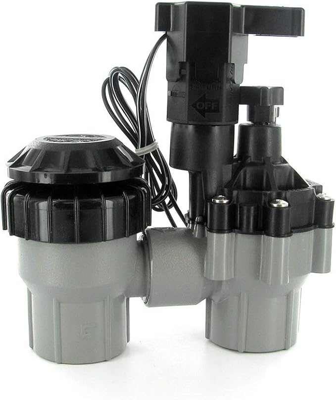 Rainbird Plastic ASVF Series Electric Valve with Flow Control and Atmospheric Backflow Preventer, 1"/24 VAC