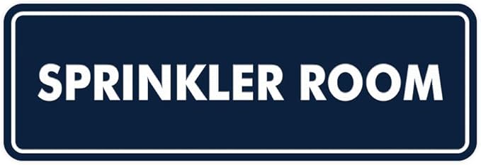Signs ByLITA Standard Sprinkler Room Sign (Navy Blue/White) - Medium