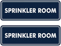Signs ByLITA Standard Sprinkler Room Sign (Navy Blue/White) - Medium 2 Pack