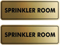 Signs ByLITA Standard Sprinkler Room Sign (Brushed Gold) - Medium 2 Pack