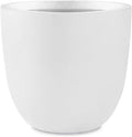Kante 18 Inch Dia Round Concrete Planter, Indoor Outdoor Large Plant Pot with Drainage Hole and Rubber Plug for Home Patio Garden, Pure White