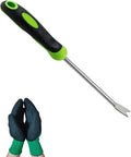 Weed Puller Tool, Gardening Hand Weeder Tool, Stainless Steel Dandelion Weeder Tool, Includes Gardening Gloves, for Yard and Garden
