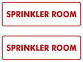 Signs ByLITA Standard Sprinkler Room Sign (White/Red) - Large 2 Pack