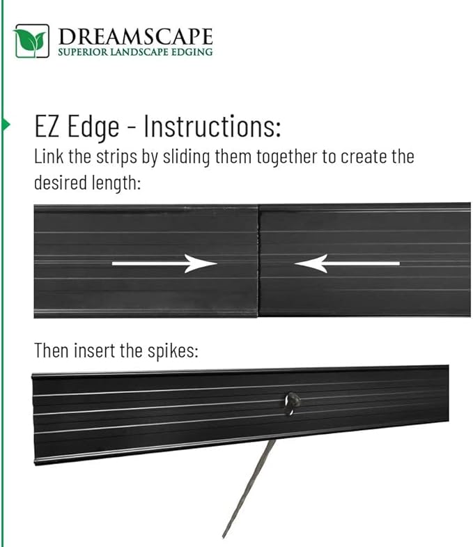 Dreamscape E-Z Edge Aluminum Landscape Edging - 12 Strips, 6ft Each (72ft Total), Black - Professional Quality Landscaping Border, Metal Divider for Lawn, Garden, Flowerbed…