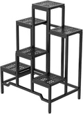 Plant Stand - Aluminum Indoor/Outdoor Flower Rack, Waterproof & Rust-Proof, Stable Support for Pots, Perfect for Living Room, Balcony, Garden, and Office (Black, 6 Tier)