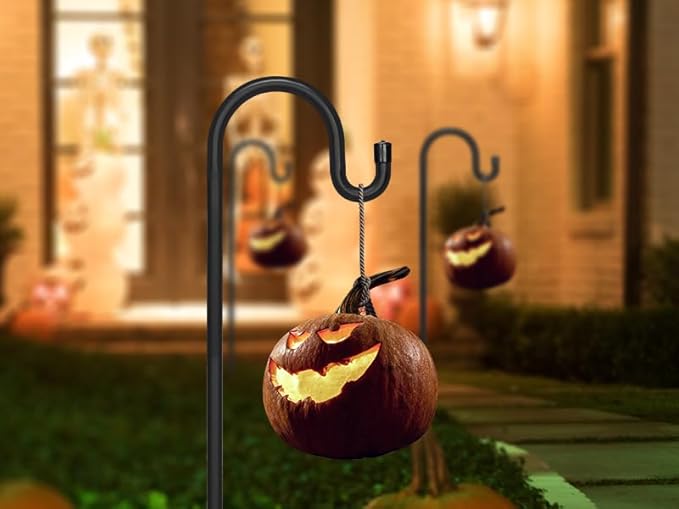 Kingsyard 2 Pack Adjustable Shepherd Hooks for Outdoor - 44 INCH Heavy Duty Bird Feeder Pole with 5 Prong Base, Hummingbird Feeder Stand, Garden Plant Baskets, Weddings Decor, Solar Light Lanterns