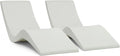 Aqua Outdoors Pool Chaise Lounge Chairs for Ledge & Shelf, Water-Weighted Pool Lounger for Depths Up to 9”, No Screw Plugs & Tools Needed, White Granite Ledge Lounger, Set of 2