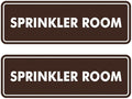 Signs ByLITA Standard Sprinkler Room Sign (Dark Brown) - Small 2 Pack