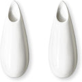 2 Pack White Ceramic Wall Vases,5.9 Inch Wall Hanging Plant Holder,Cubicle Modern Decor Plant Holder Vase for Indoor Plants, Hanging Propagation Flower Pots for Air Vases