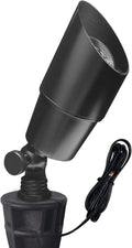 COLOER Brass Low Voltage Landscape Spotlight Fixture(Black) 1-Pack Without Bulb,12V AC/DC Outdoor Spot Lights for Yard, Directional Garden Patio Spot Up Light(101B-Black)