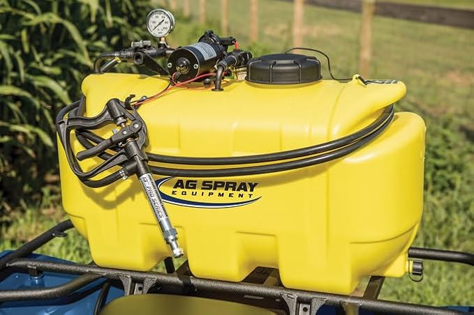 25 Gallon Diamond Spot Sprayer – 4.0 GPM SHFLO 12V Pump, Deluxe Aluminum Handgun, 15’ Hose – ATV/UTV Lawn & Garden Sprayer for Weed, Pest, and Fertilizer Application