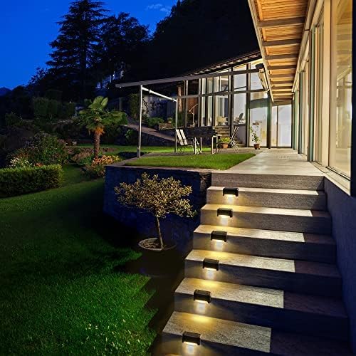 SOLPEX 20 Pack Solar Deck Lights Outdoor, Waterproof Led Lights for Outdoor Stairs, Step, Fence, Yard, Patio, and Pathway(Warm White)