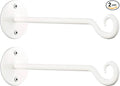 Monarch Abode Wall Mount Plant Hook Premium Metal Decorative Hanging Bracket for Plants Bird Feeders Planters Home Decor, Heavy Duty, 7.5 inch, Set of 2, White