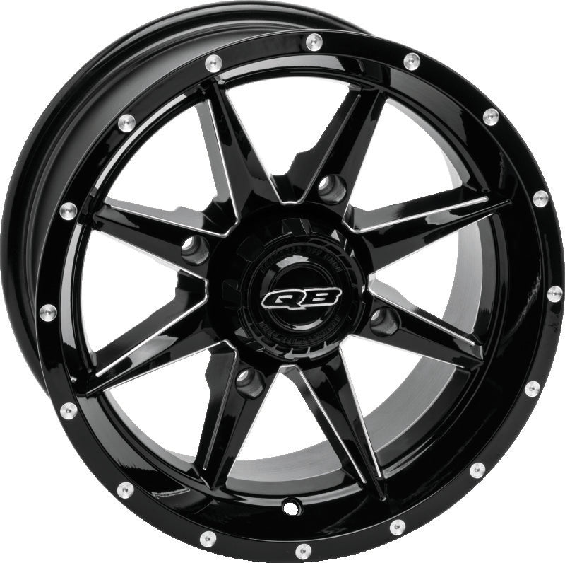 QuadBoss, QuadBoss Slicer 14x7 Powersports Wheels – High-Performance Aluminum Rims with Black Center Caps