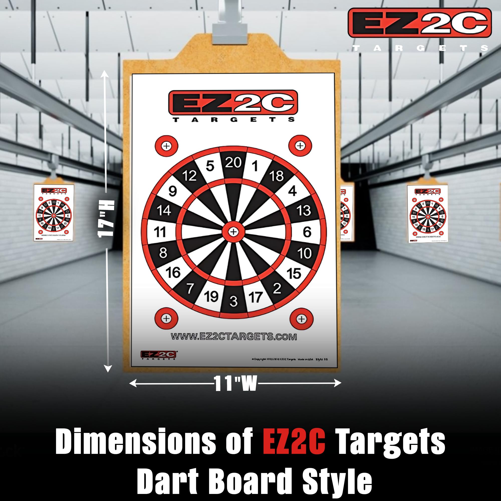 40 EZ2C Targets: Four Fun Game Styles Paper Targets 11"x17" USA MADE