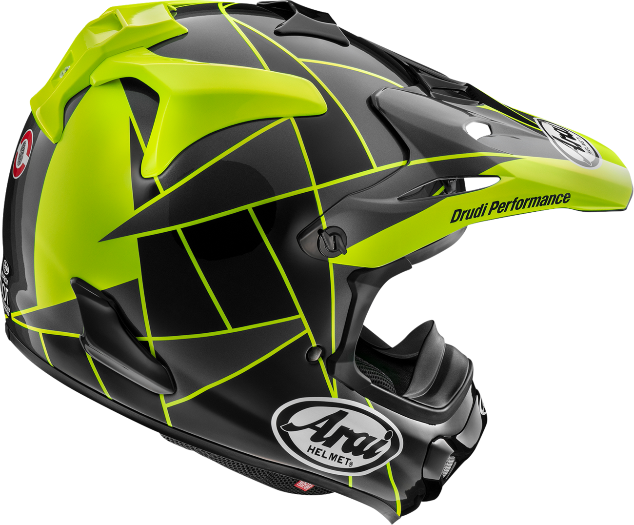 ARAI HELMETS, ARAI HELMETS VX-Pro4 Helmet - Fragment Yellow - Extra Small (XS) with PB-CLC Shell and Impact-Resistant Features