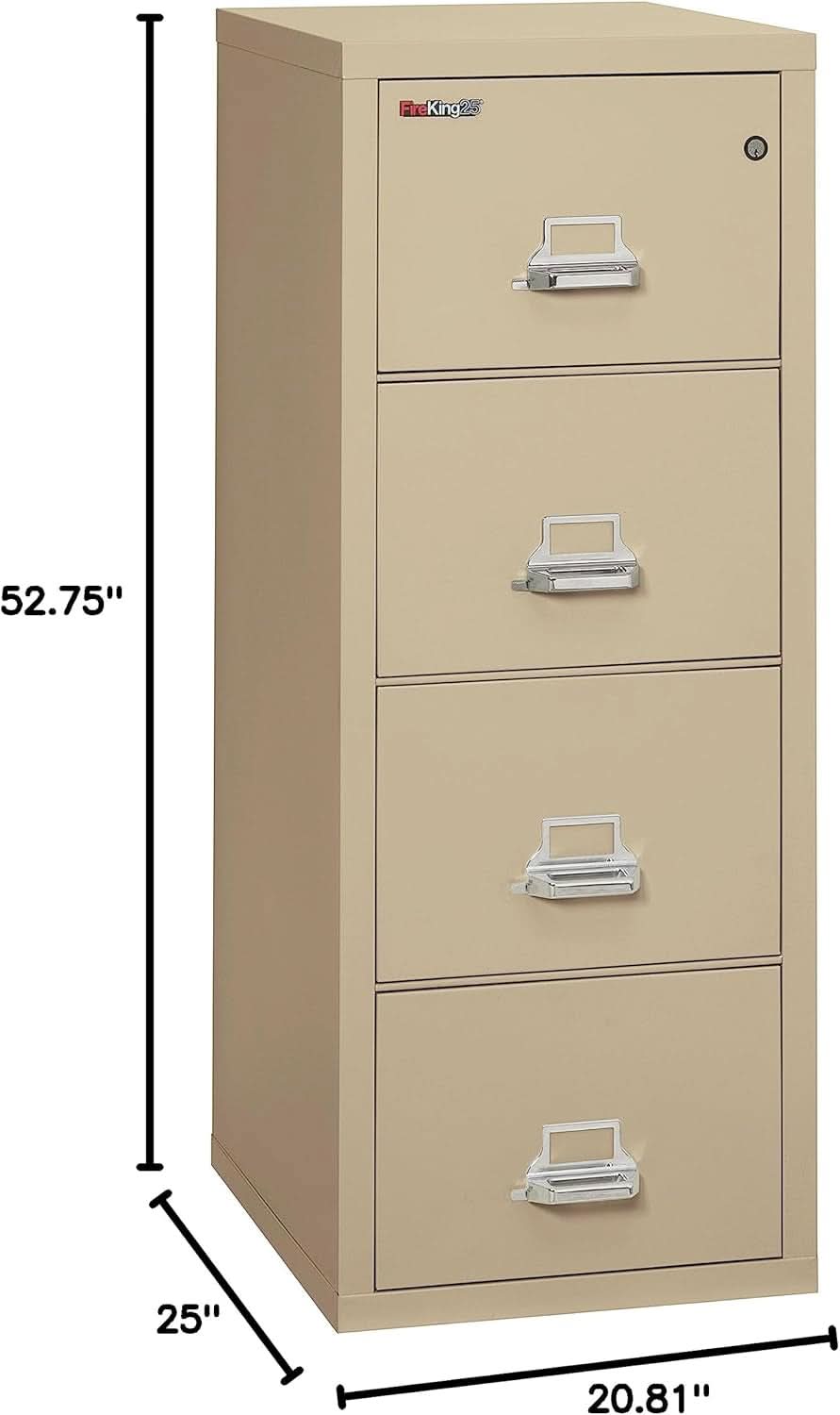 Parchment Four Drawer Fire Safe Legal File Cabinet UL 1 Hour