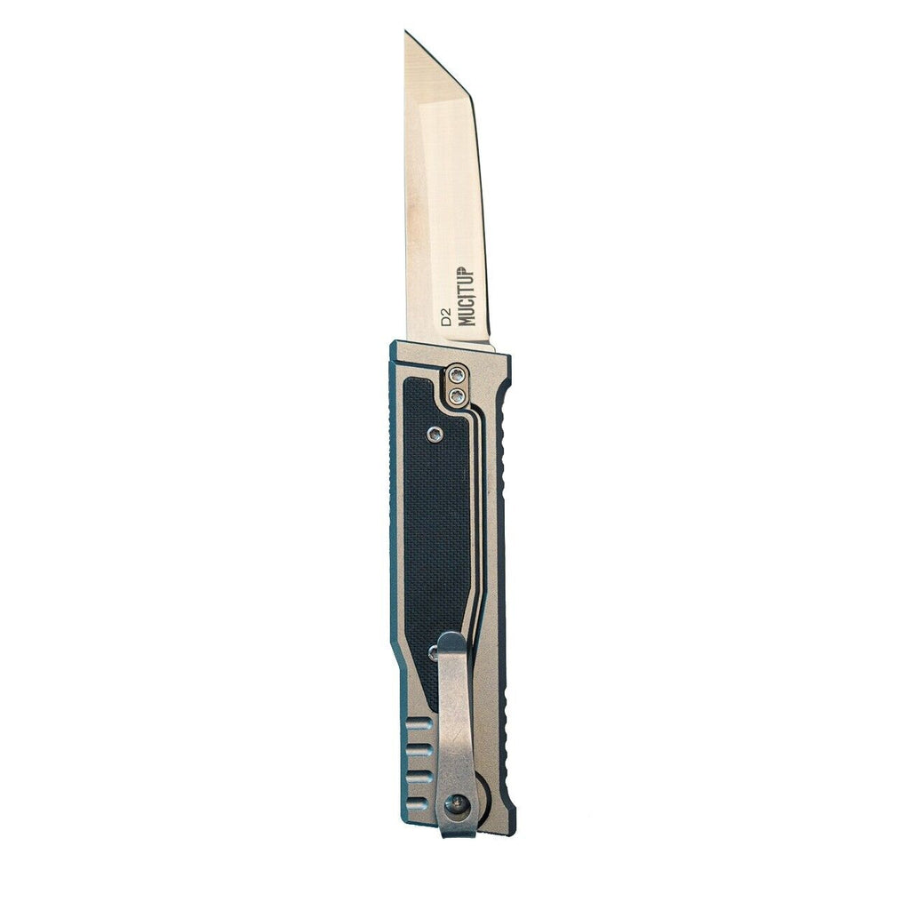 MUCITUP Rampart Tanto Sliding Blade Knife 3" D2 Steel Tactical Steel Sage