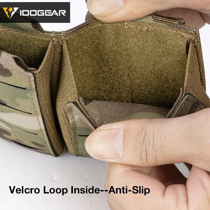 IDOGEAR Tactical Triple Mag Pouch MOLLE, Fits 5.56 & 9mm Magazines, Multi-Color