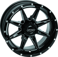 QuadBoss, QuadBoss Slicer 14x7 Powersports Wheels – High-Performance Aluminum Rims with Black Center Caps