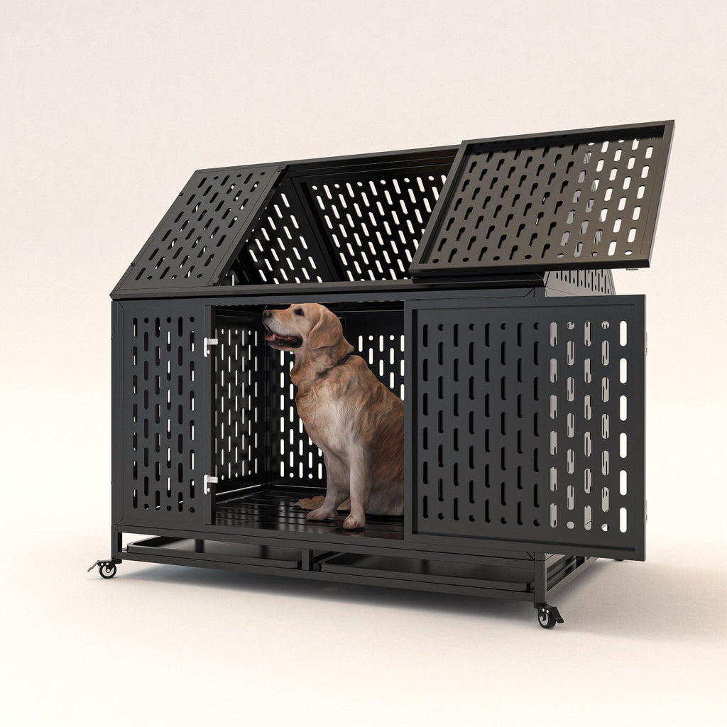 45-inch Heavy Duty Dog Crate for Large Breeds - Durable Pet Kennel