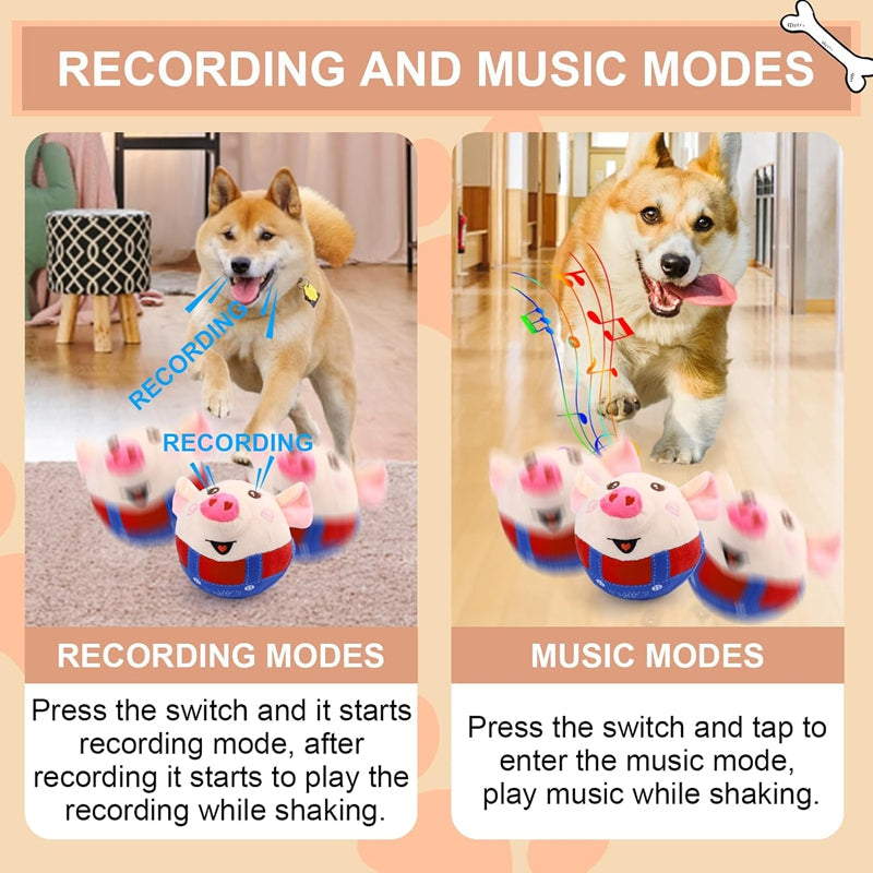 Dog Plush Piglet Toy, Electric Jumping Ball, Singing And Jumping, USB Rechargeable Pet Cat Interactive Toy