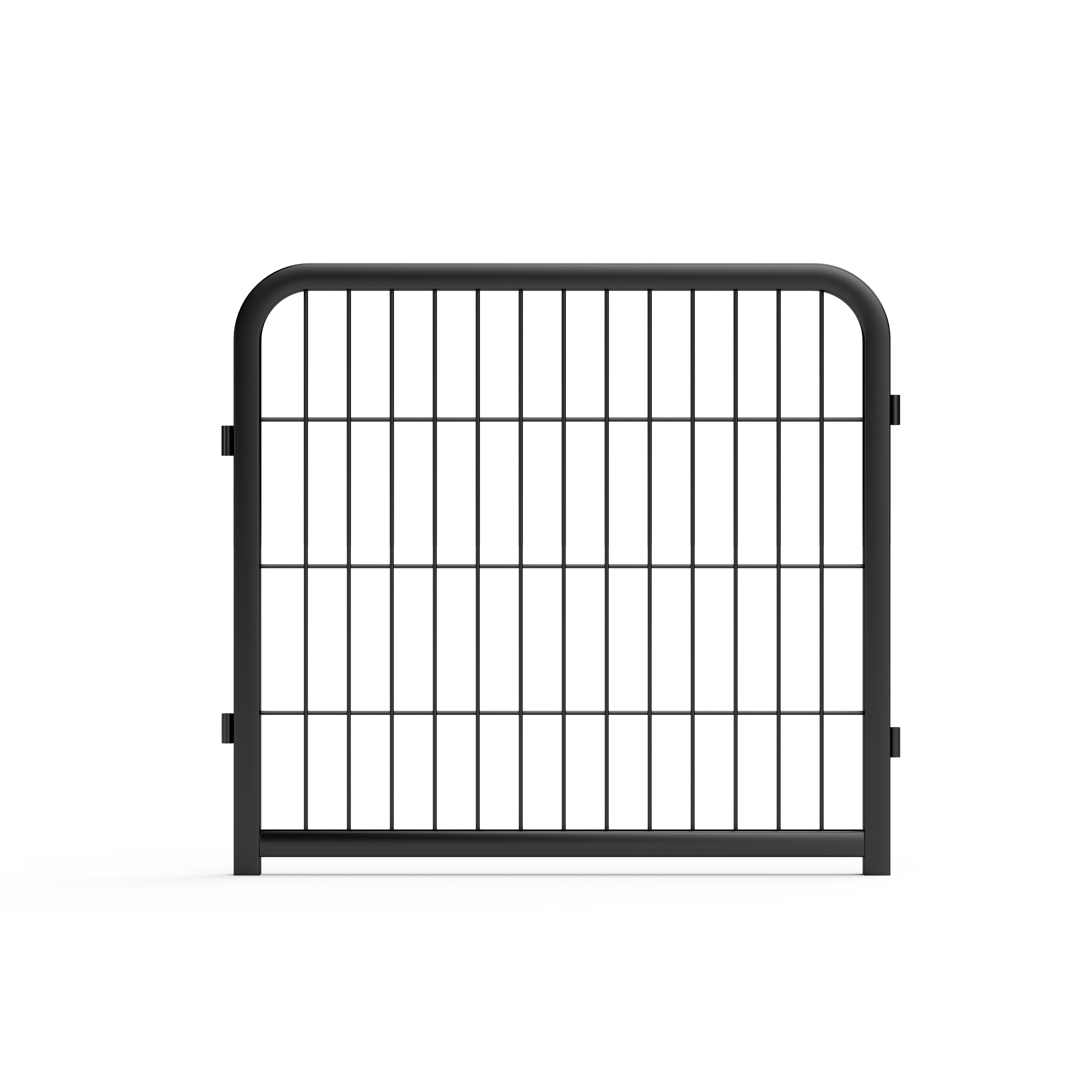Outdoor 12 piece dog fence, 24 inch portable indoor game fence for small dog pets. Black, 22.2 inches wide x 23.6 inches high.