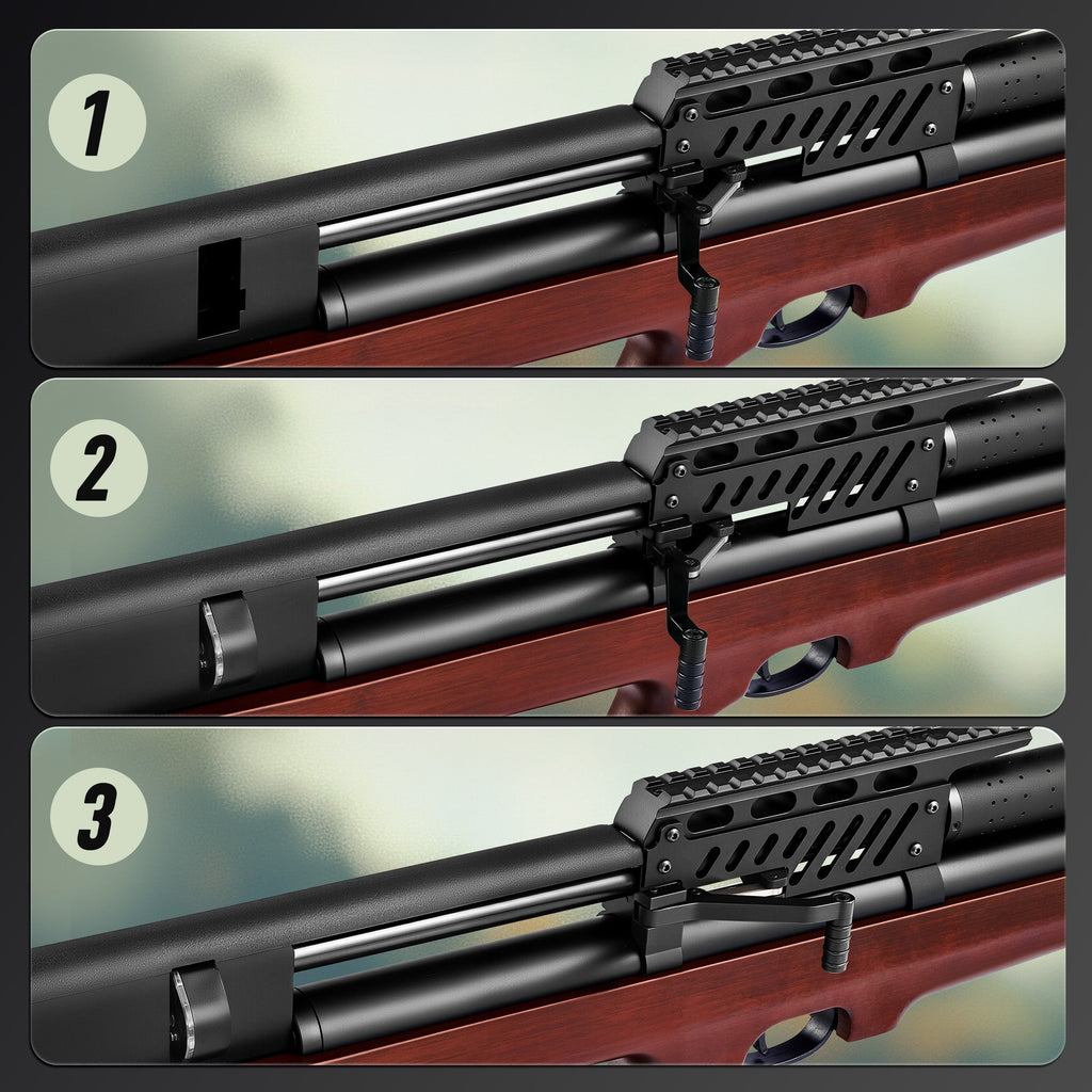 Pinty Striker - 9 Pellet .22/.25 Cal PCP Air Gun, 5.5/6.4 mm High Power Air Gun Rifle for Picatinny Rail