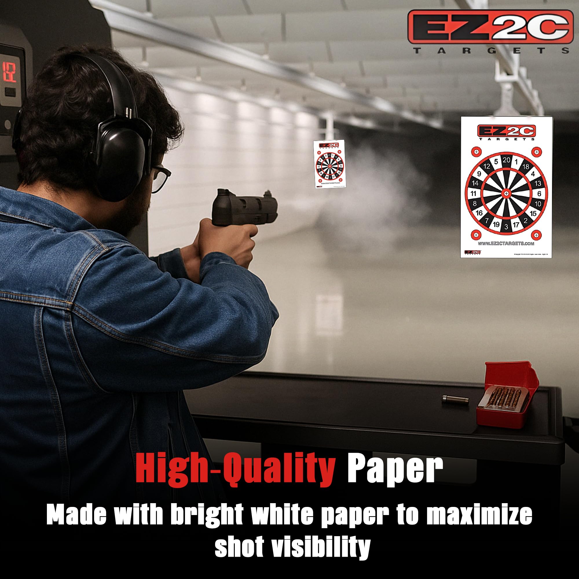 40 EZ2C Targets: Four Fun Game Styles Paper Targets 11"x17" USA MADE