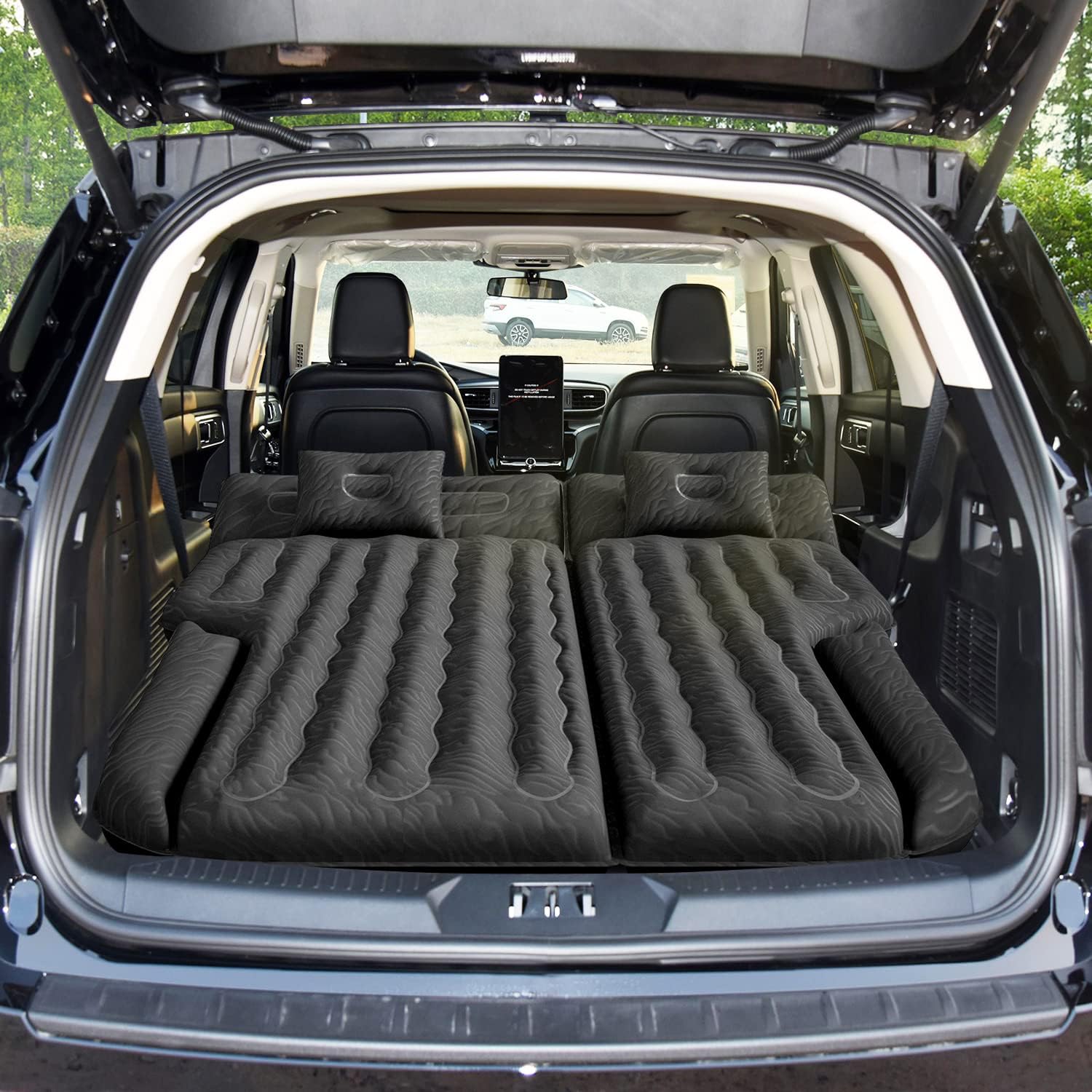 DikaSun SUV Air Mattress Upgraded Flocking and Extra Thick Oxford Surface Sleeping Bed for with Electric Pump,3M Charging Cable, Black