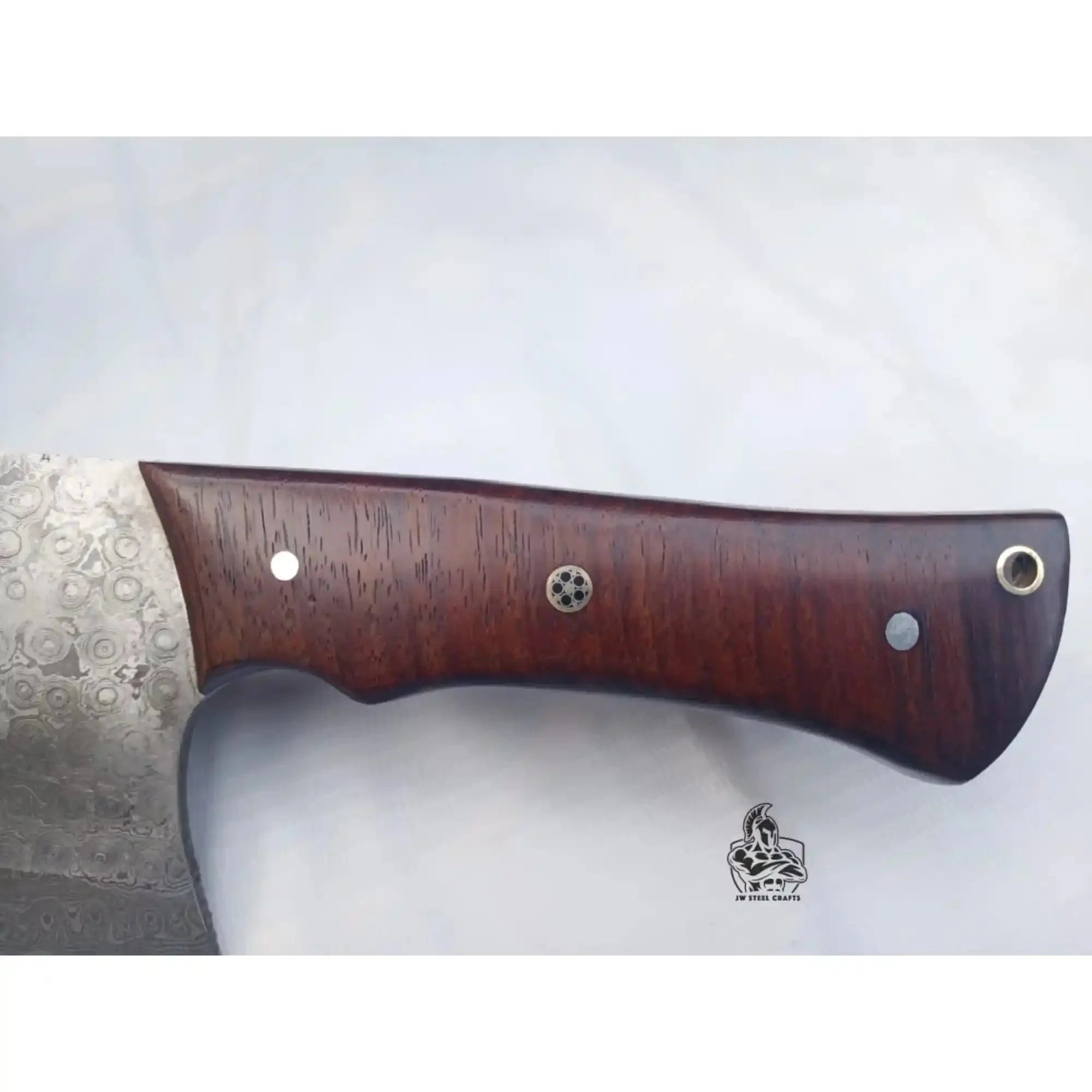 6-Inch blade Kitchen Knife Cleaver — Textured Damascus Blade with Rosewood Handle (11-Inch Overall, Hand-Forged)