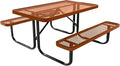 Heavy-Duty Portable Outdoor Kids Table, Expanded Metal Kids Picnic Table, Commercial-Grade Picnic Table, Made in America (4ft Rectangular, Childrens, Textured Copper)