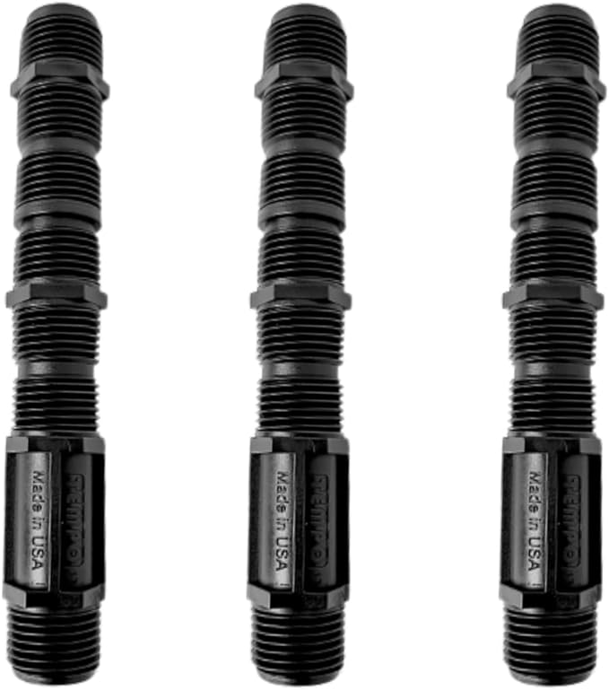 USA Made - Premium 1/2 Inch x 6 Inch MIPT Poly Cut-Off Sprinkler Height Extender Riser Nipple Adjustable Length (Fits Most Brands Orbit, Rain Bird, Hunter, Irritrol & More) (1)