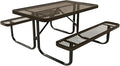 Coated Outdoor Furniture Heavy-Duty Portable Outdoor Kids Table, Expanded Metal Kids Picnic Table, Commercial-Grade Picnic Table, Made in America (4ft Rectangular, Childrens, Textured Brown)