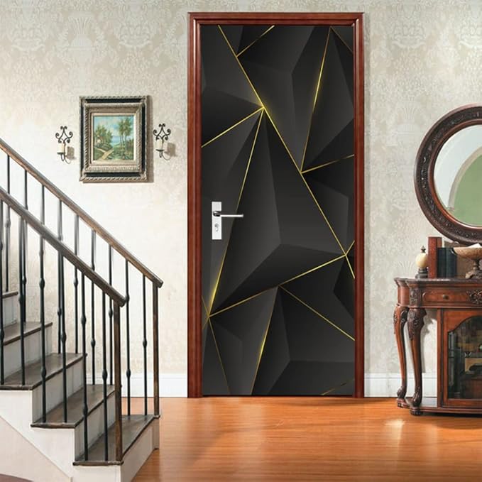3D Peel and Stick Murals - Three-dimensional Wallpaper Self-adhesive Decals Removable PVC Waterproof Door Poster for Bedroom Living Room Wall Decoration 35.4 x 78.7 inch