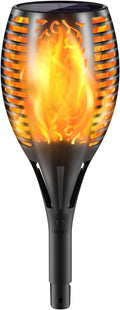 Upgraded Larger Solar Torch Lights, 43" Flickering Flame Solar Lights, Waterproof Outdoor Solar Landscape Decoration Lighting 96 LED Auto On/Off Garden Patio Yard Pathway,Black 1 Pack (1)