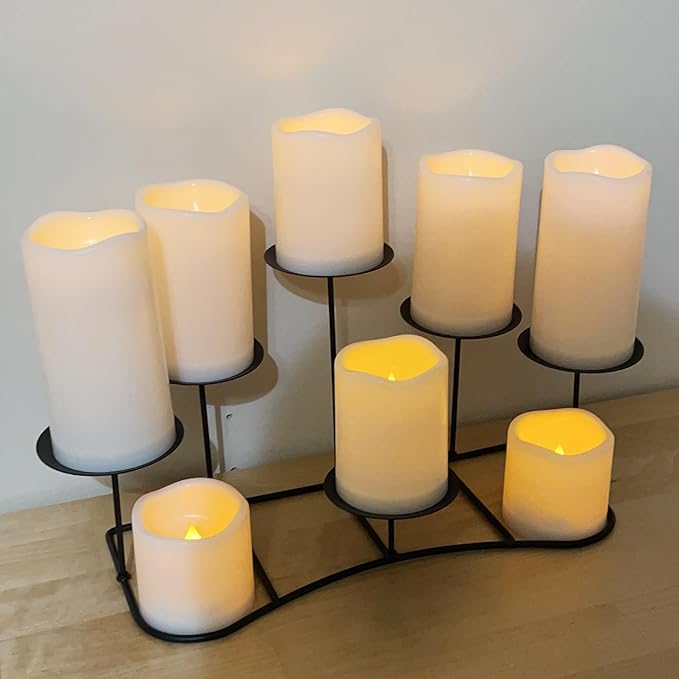 4" Outdoor Battery Operated Candle Waterproof Led Pillar Lights Flickering Flameless Candles with Timer Realistic Fake Electric Pillars for Lantern Garden Wedding Halloween Christmas Decorations,White