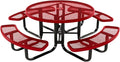 Coated Outdoor Furniture Heavy-Duty Portable Outdoor Kids Table with Umbrella Hole, Expanded Metal Kids Picnic Table, Commercial-Grade, Made in America (46 In, Round, Childrens, Textured Red)