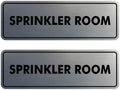 Signs ByLITA Standard Sprinkler Room Sign (Brushed Silver) - Small 2 Pack