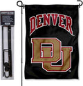 College Flags & Banners Co. Denver Pioneers Garden Flag with Pole Stand Holder