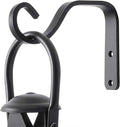 2Pcs 5in Decorative Outdoor Iron Wall Hooks for Hanging Lantern Jar Sconce Solar Light Small Planter Bird House, Black
