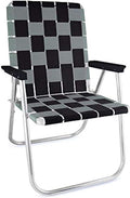 Lawn Chair USA Folding Aluminum Outdoor Patio Lawn Chair | Heavy-Duty Webbed Chairs for Camping, Sports, Beach, Yard & Tailgating | Lightweight Portable | Classic - Black/Silver