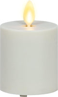 Luminara Outdoor Votive Flameless LED Candle, Pearl Ivory 2" x 3.2", Moving Flame Battery Operated Timer Remote Ready IPX4 Matte Plastic Finish